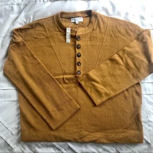 Texture & Thread Seamed Henley Top